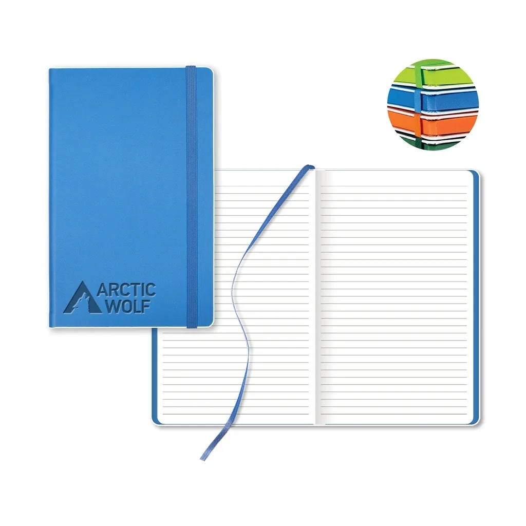 Castelli Color Laser Medio Lined White Page Journal — Jacket Color: Turquoise - White Border