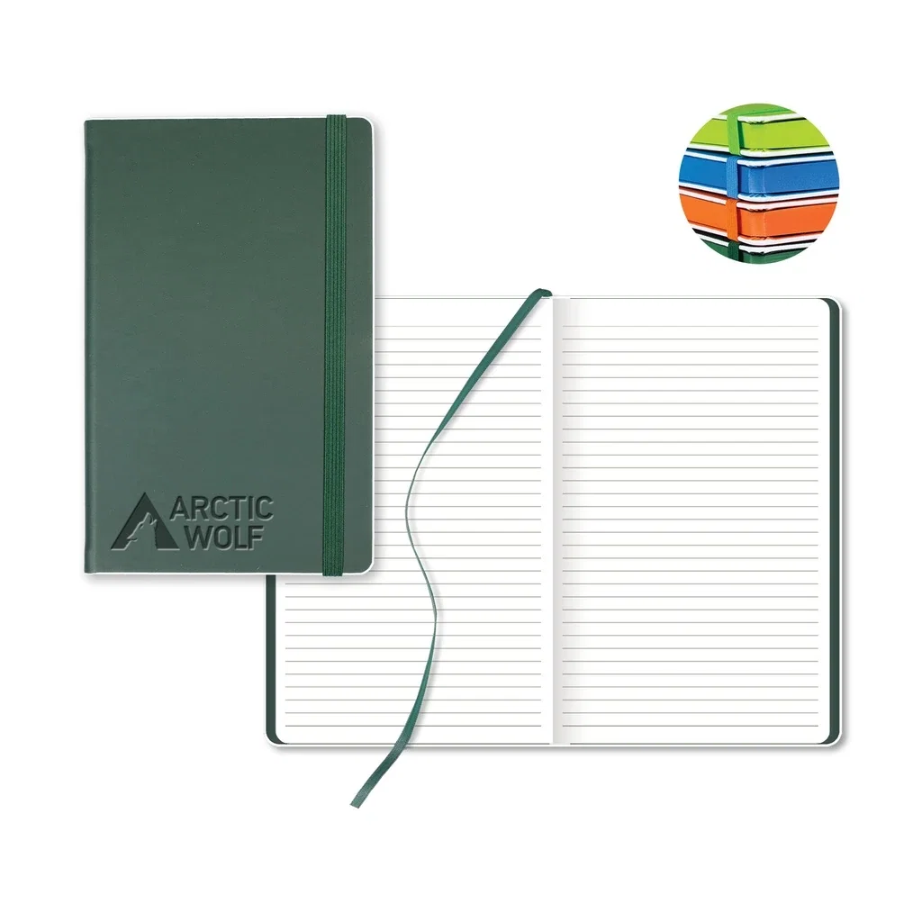 Castelli Color Laser Medio Lined White Page Journal — Jacket Color: Green - White Border — view 2