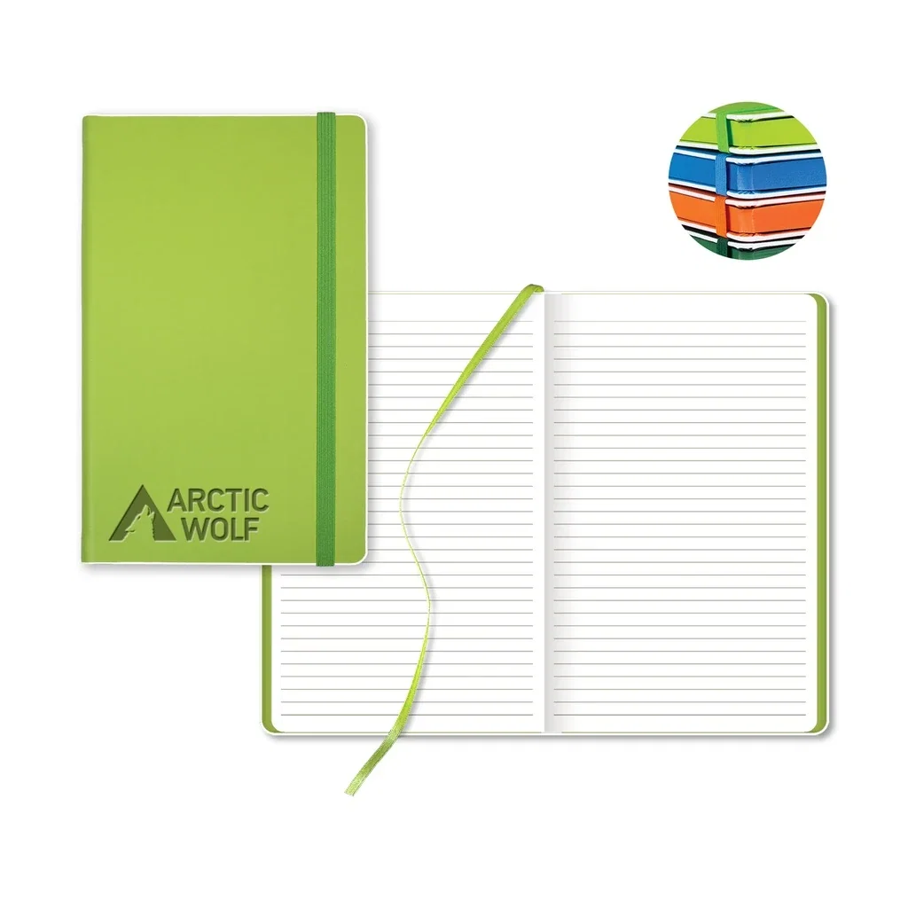 Castelli Color Laser Medio Lined White Page Journal — Jacket Color: Lime Green - White Border — view 3