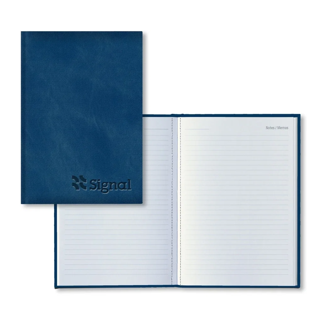 Castelli Lovere Medio Lined White Perf Page Notes & Memos Journal — Jacket Color: Navy — view 2