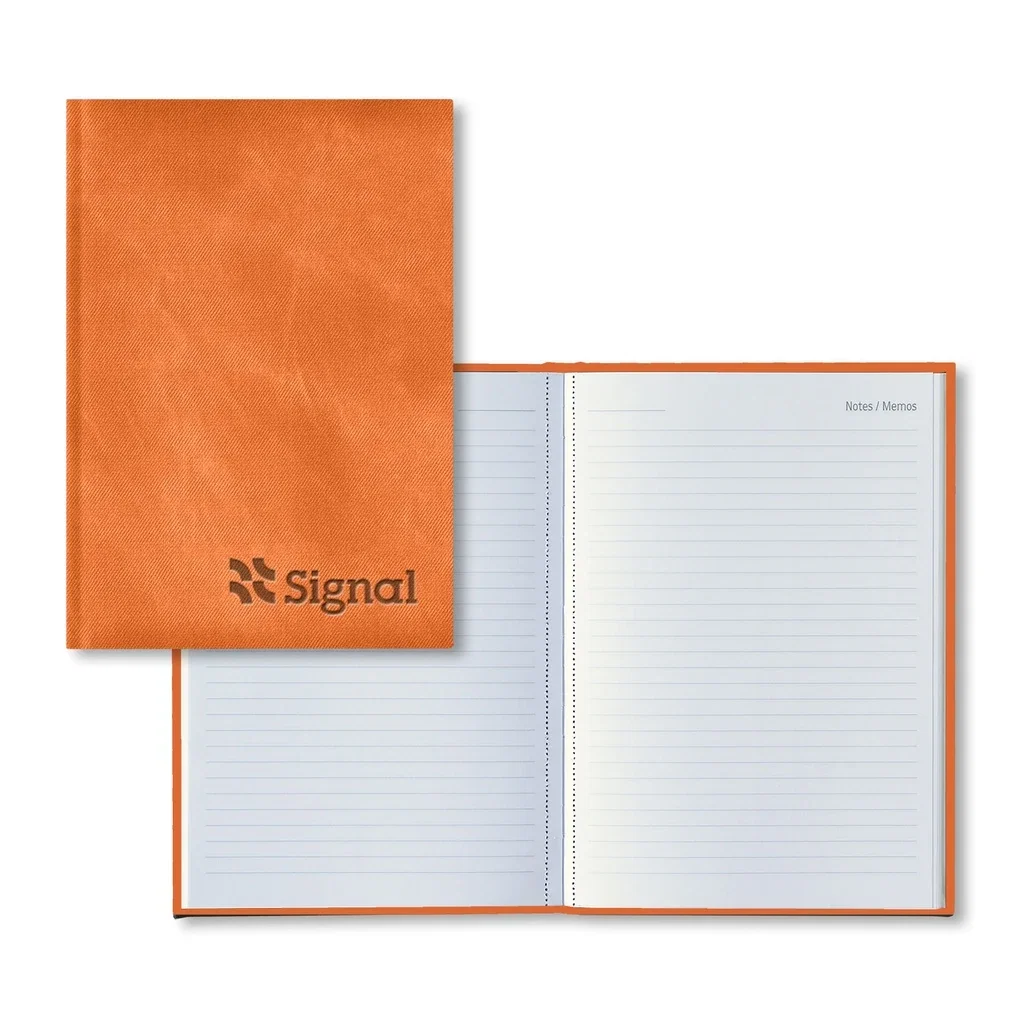 Castelli Lovere Medio Lined White Perf Page Notes & Memos Journal — Jacket Color: Orange — view 3