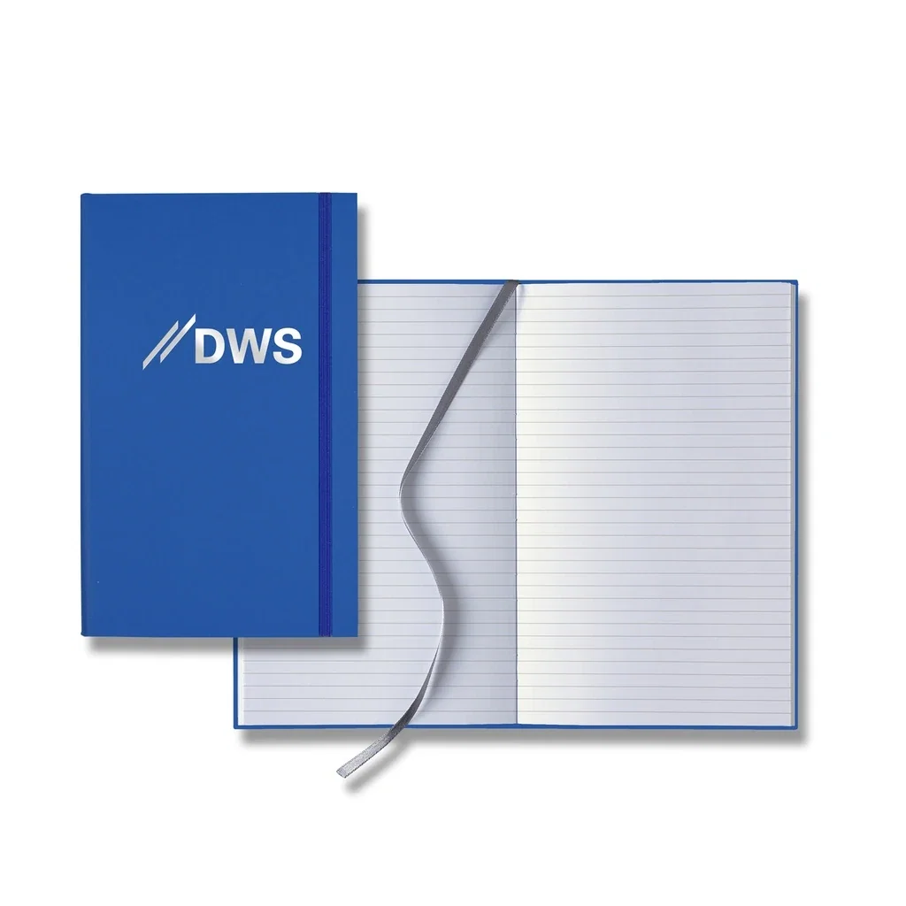 Castelli Matra Banded Medio Lined White Page Journal — Jacket Color: Royal Blue — view 4