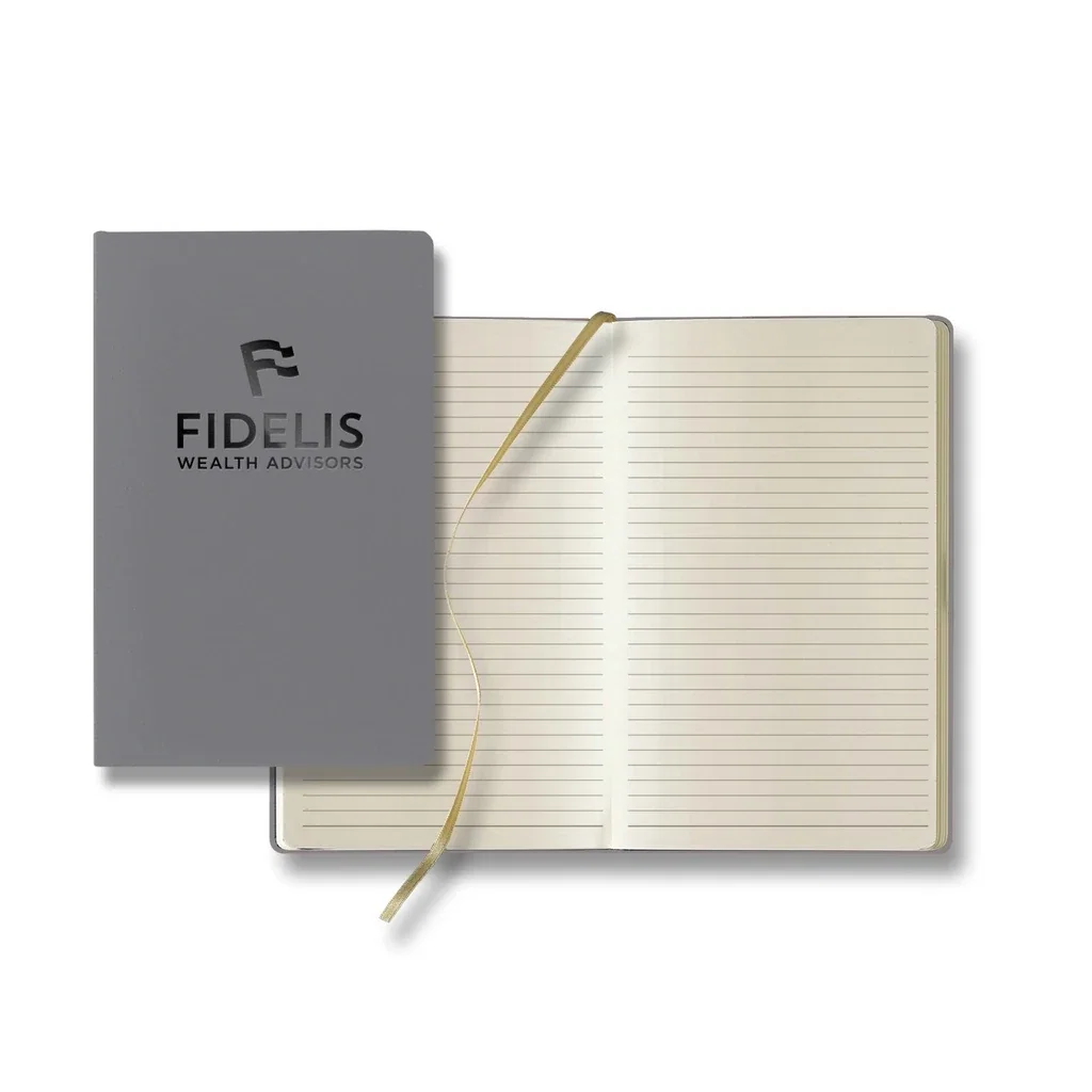 Castelli Matra Slim Medio Lined Ivory Page Journal — Jacket Color: Gray — view 2