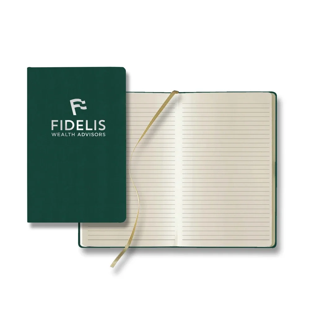 Castelli Matra Slim Medio Lined Ivory Page Journal — Jacket Color: Green — view 3