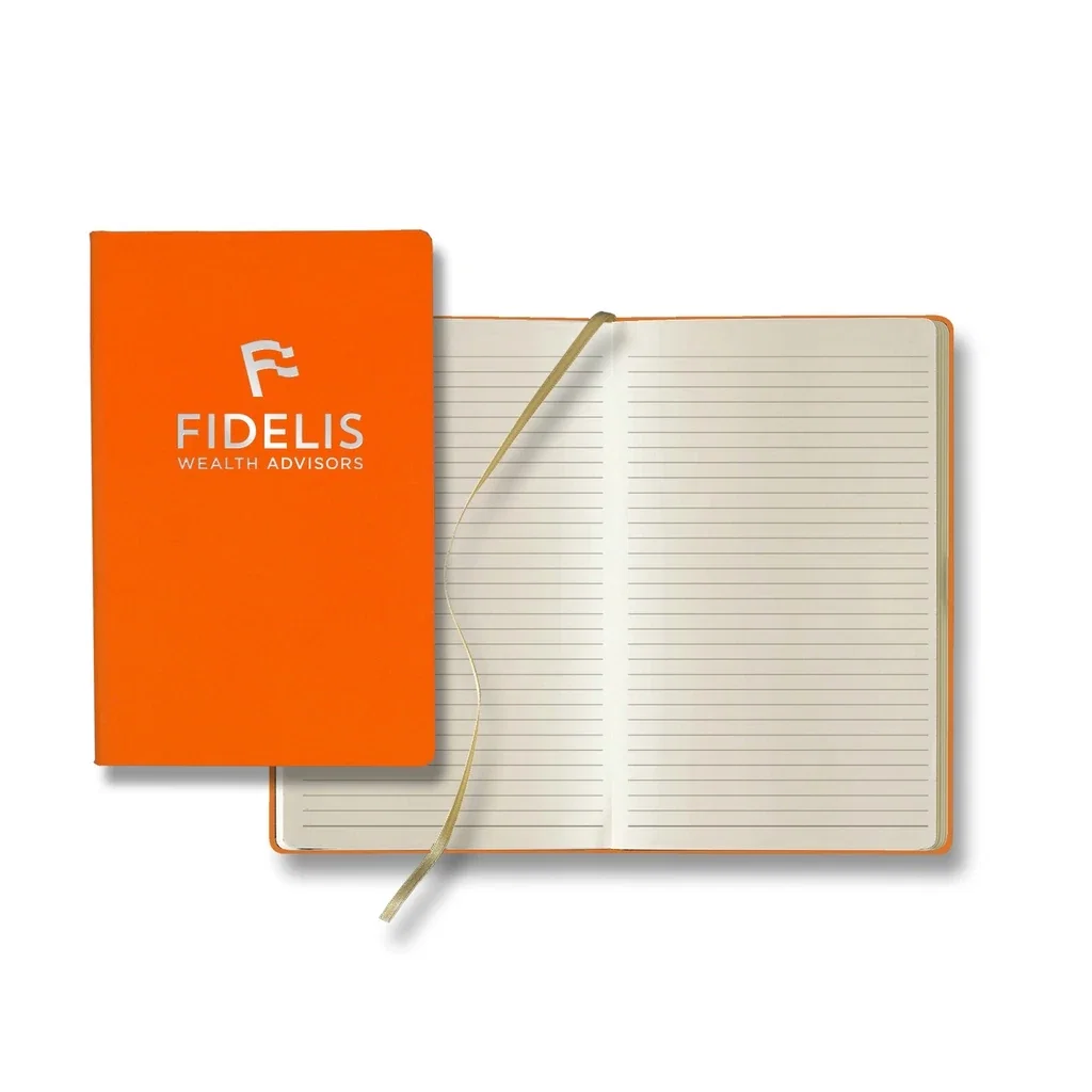 Castelli Matra Slim Medio Lined Ivory Page Journal — Jacket Color: Orange — view 4