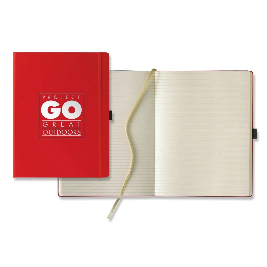 Castelli Paros Grande Lined Ivory Page Journal — Jacket Color: Red — view 3