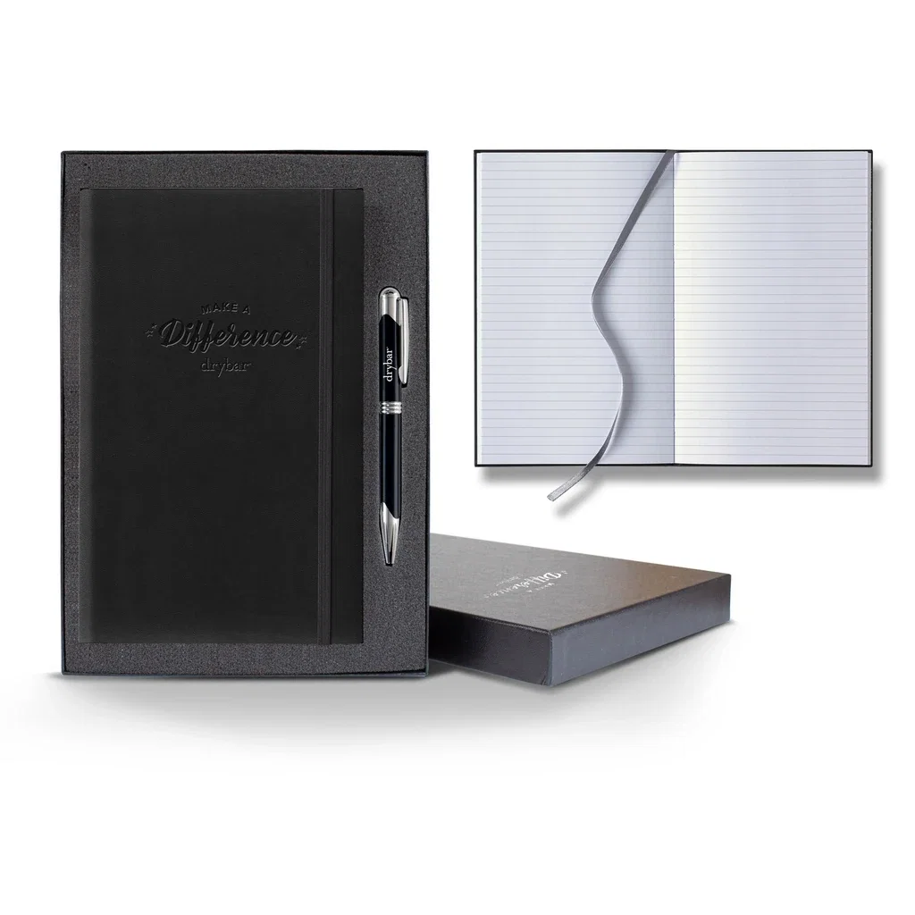Tucson Banded Medium Journal Gift Set — Jacket Color: Black,Pen Color: Black Pen — view 4
