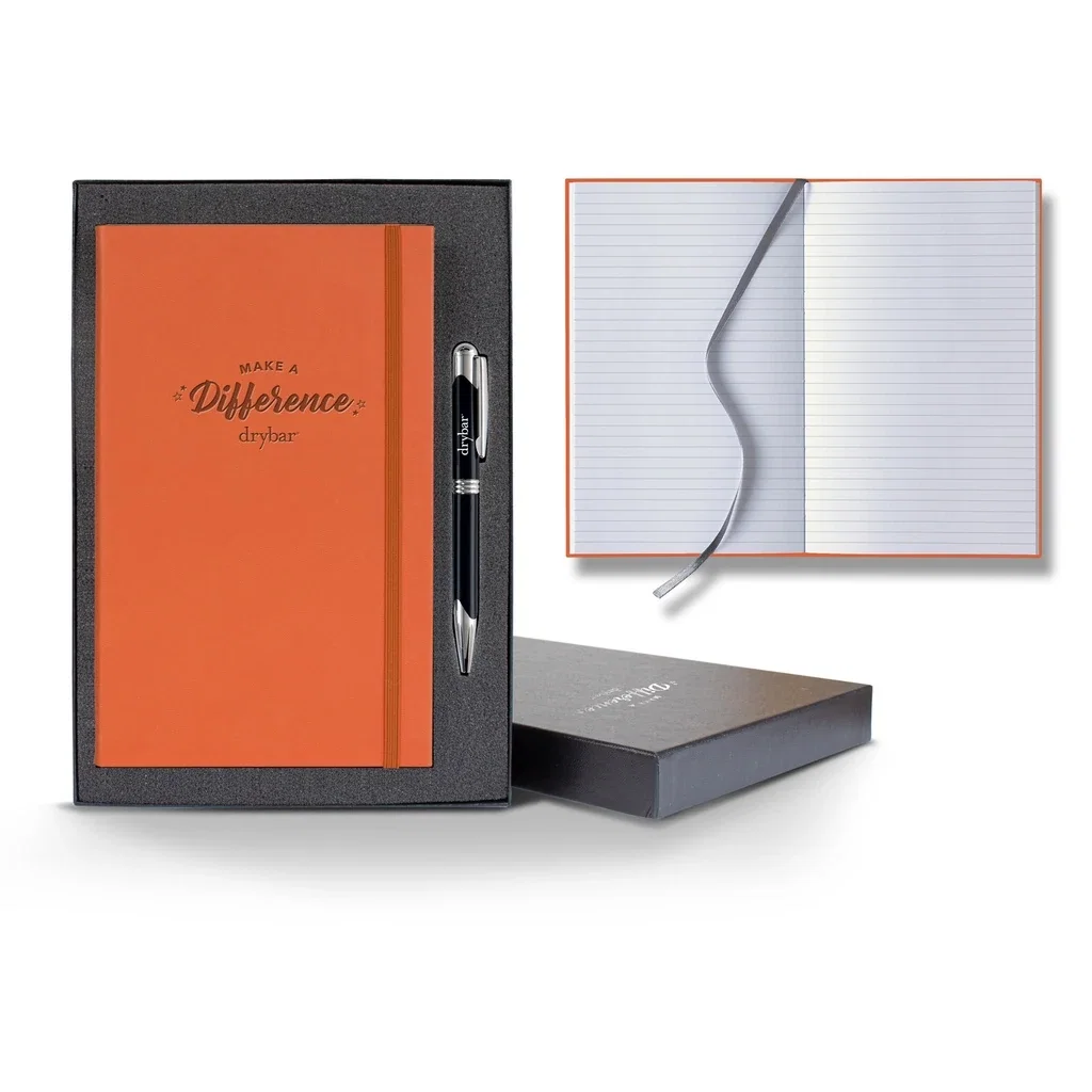 Tucson Banded Medium Journal Gift Set — Jacket Color: Orange,Pen Color: Black Pen — view 5