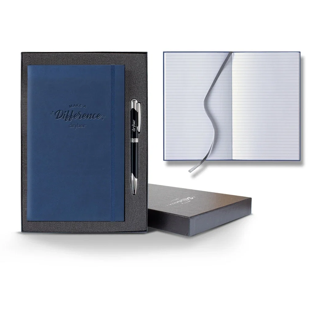 Tucson Banded Medium Journal Gift Set — Jacket Color: Royal Blue,Pen Color: Black Pen — view 7