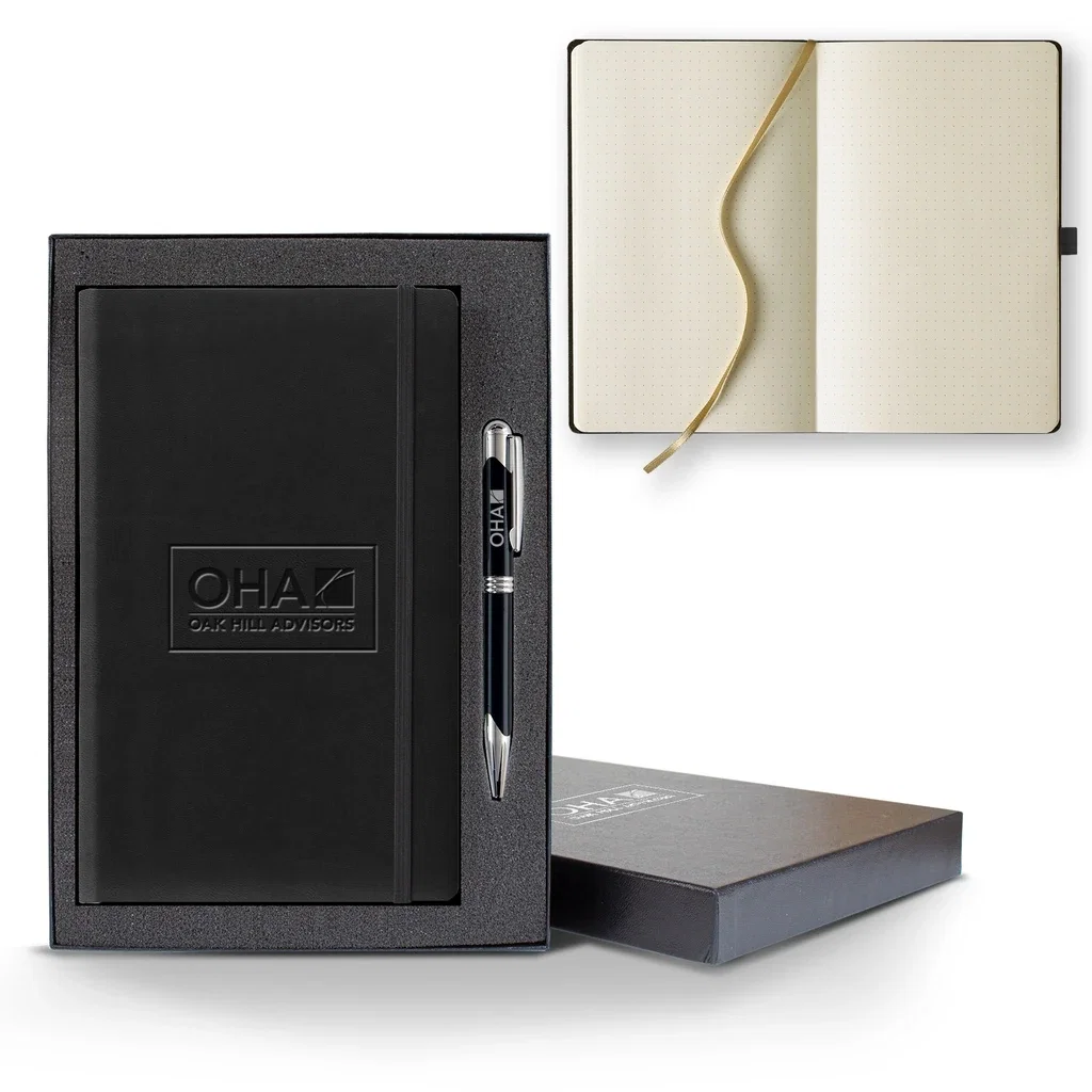 Castelli Tucson Dots Medio Ivory Page Journal Gift Set — Jacket Color: Black,Pen Color: Black Pen — view 3