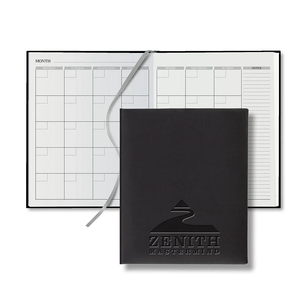 Castelli Tucson Grande Desk White Page Perpetual Monthly Diary — Jacket Color: Black