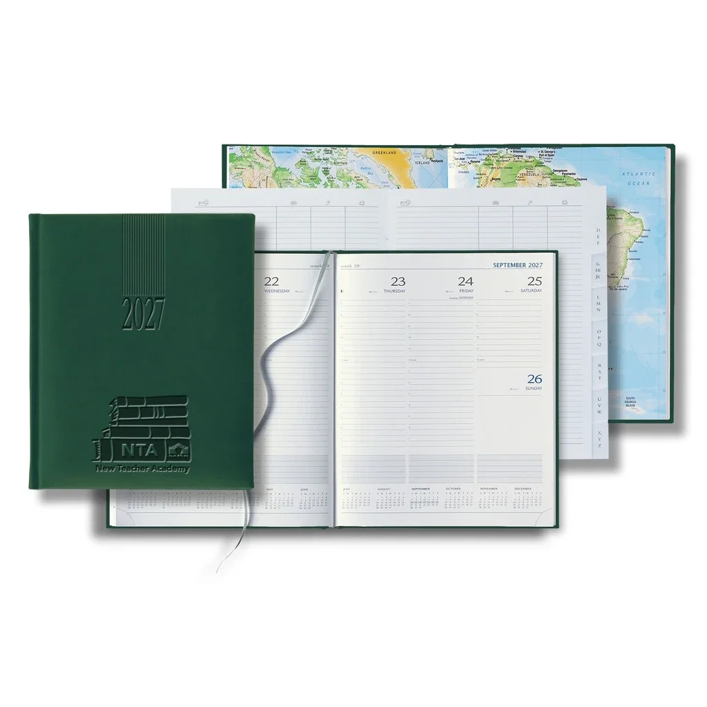 Castelli Tucson Grande Desk White Page Weekly Diary — Jacket Color: Green — view 3