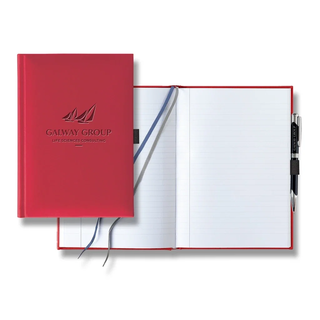 Tucson Medium Journal Pen Loop and Pen — Jacket Color: Bright Red,Pen Color: Black Pen — view 4
