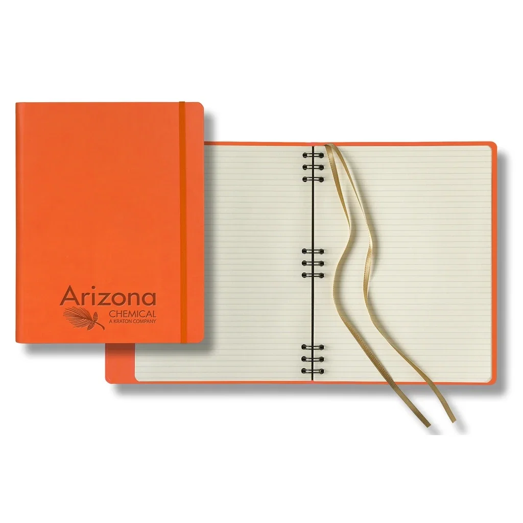 Castelli Tucson Hybrid Grande Lined Ivory Page Journal — Jacket Color: Orange — view 3
