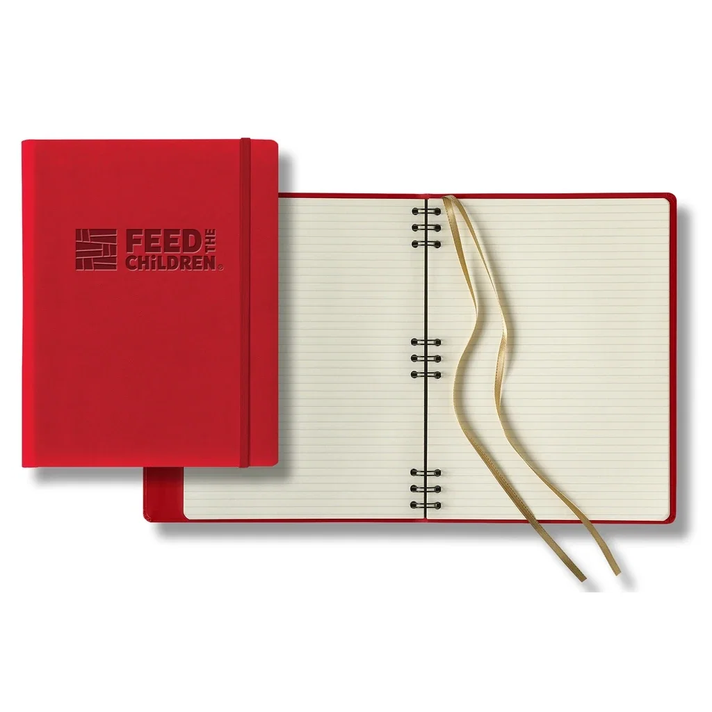 Castelli Tucson Hybrid Grande Lined Ivory Page Journal — Jacket Color: Red — view 4