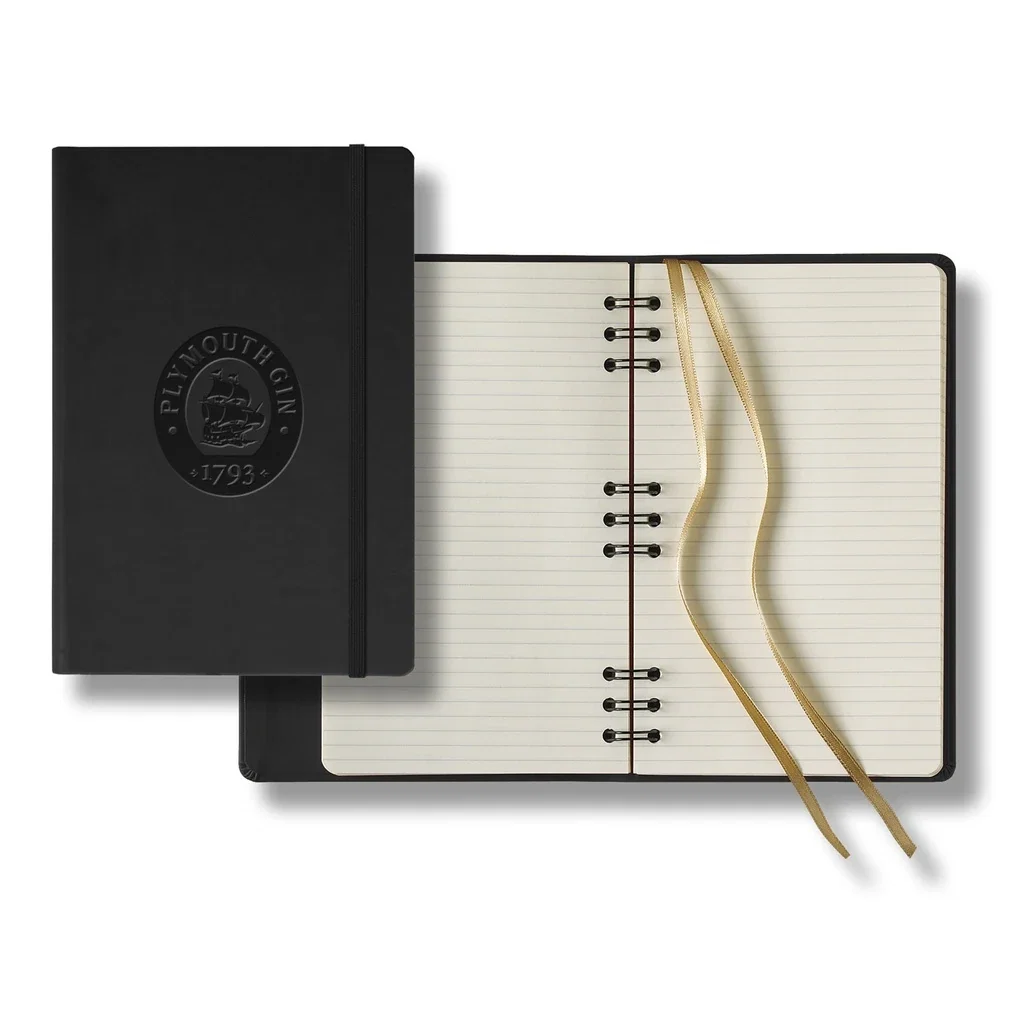 Castelli Tucson Hybrid Medio Lined Ivory Page Journal — Jacket Color: Black — view 2