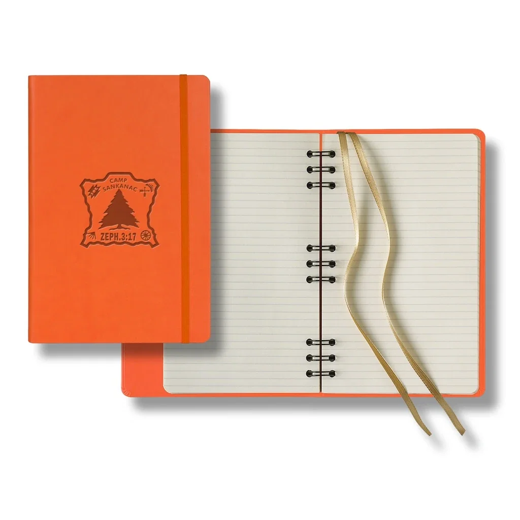 Castelli Tucson Hybrid Medio Lined Ivory Page Journal — Jacket Color: Orange — view 3