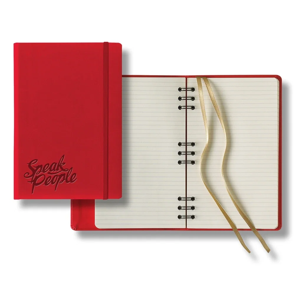 Castelli Tucson Hybrid Medio Lined Ivory Page Journal — Jacket Color: Red — view 4