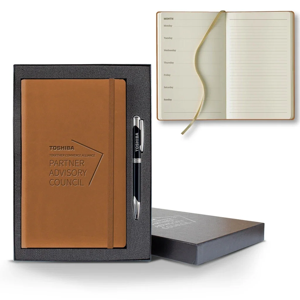 Castelli Tucson Medio Ivory Page Perpetual Weekly Notes Gift Set — Jacket Color: Beige,Pen Color: Black Pen