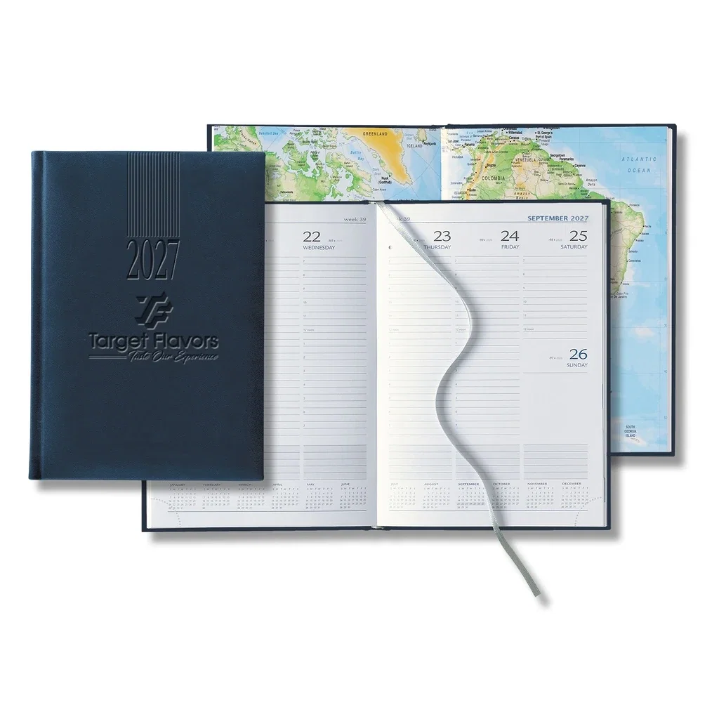 Castelli Tucson Medio White Page Weekly Diary — Jacket Color: Navy — view 4