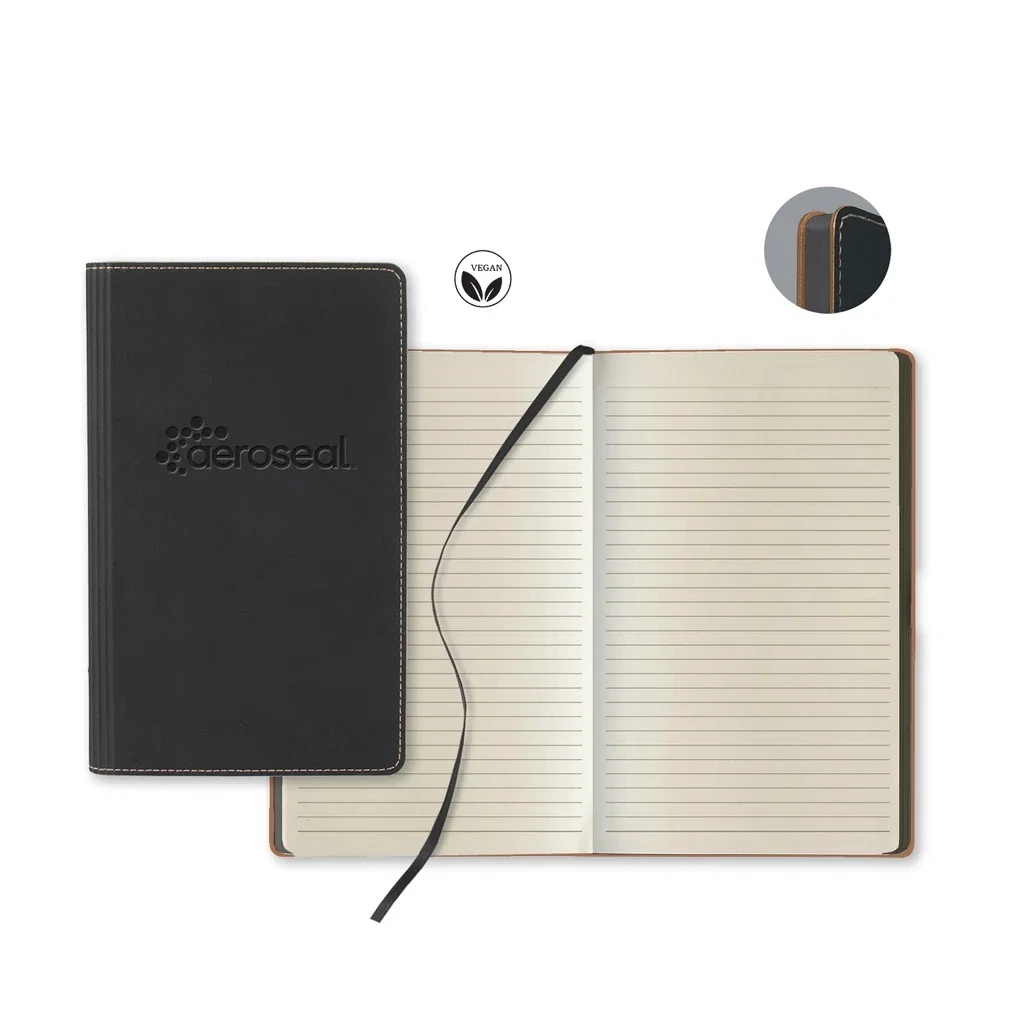 Castelli Vegan ECO Medio Lined Ivory Page Journal — Jacket Color: Black — view 2