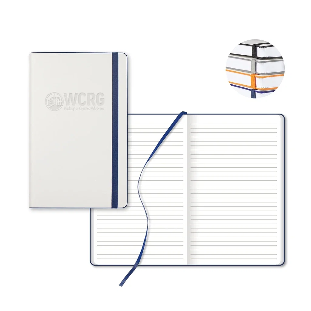 Castelli White Laser Medio Lined White Page Journal — Jacket Color: White/Navy