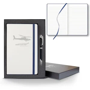 Castelli White Laser Journal Gift Set, 5.25" x 8.38" with 224 Pages, Polyurethane