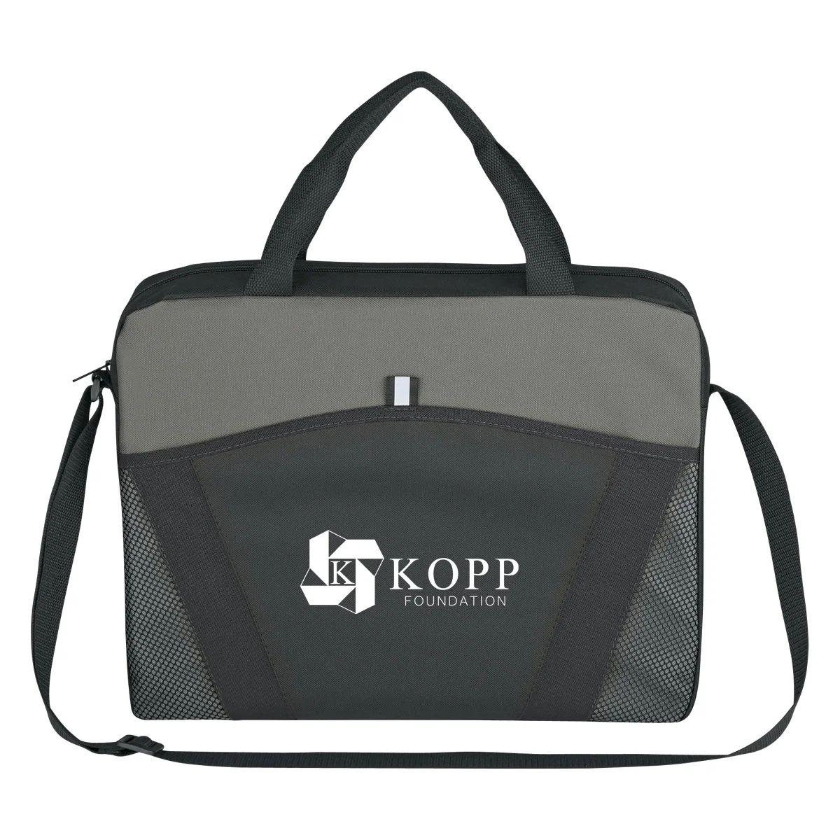 Messenger brief with a flap front and shoulder strap