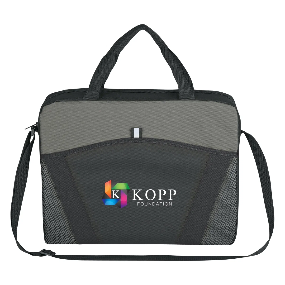 Front flap opened to show the compartment