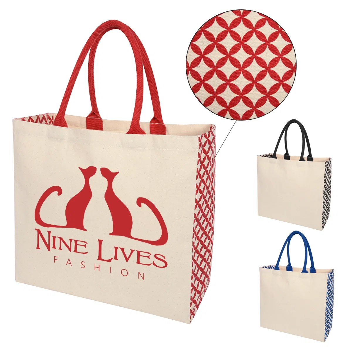 Shopper carrying the canvas bag over one shoulder
