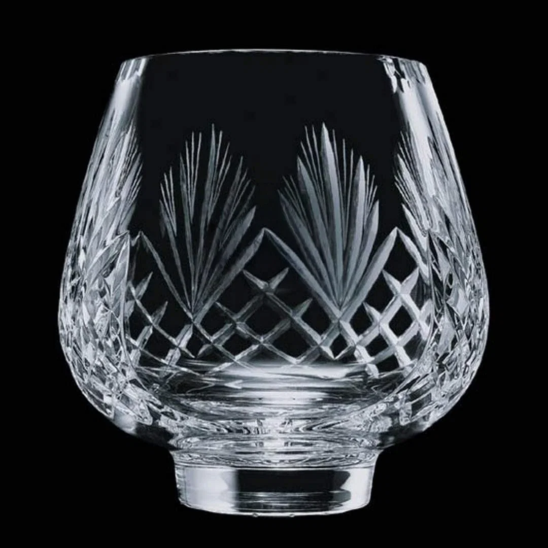 Custom 24% Lead Crystal Bowl with Small Monogram Panel for service anniversary gifts