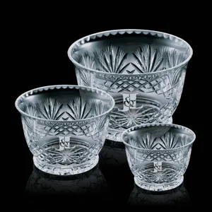 24% Lead Crystal Bowl with Etch Set Apart from Facet Cuts