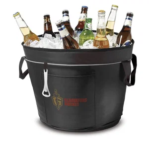 Celebration Bucket Cooler with Bottle Opener, 12.5" x 12.5" x 18" 70D Nylon, Full-Color Imprint