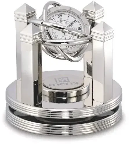 Celestial Silver Gimbal Clock