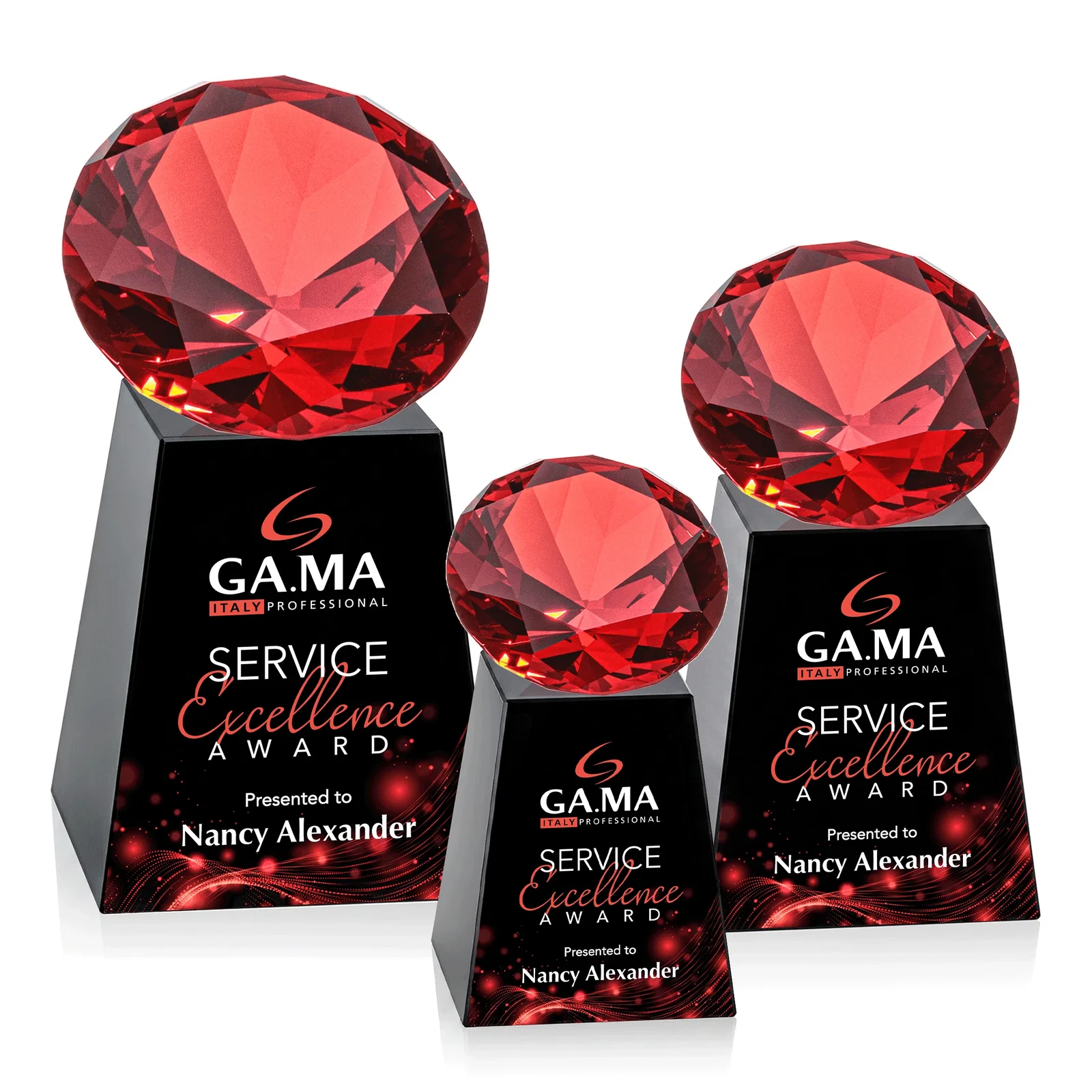 Custom Optical Crystal Gemstone Award with 1.5 x 2 Inch Compact Panel, with your logo for safety achievement programs