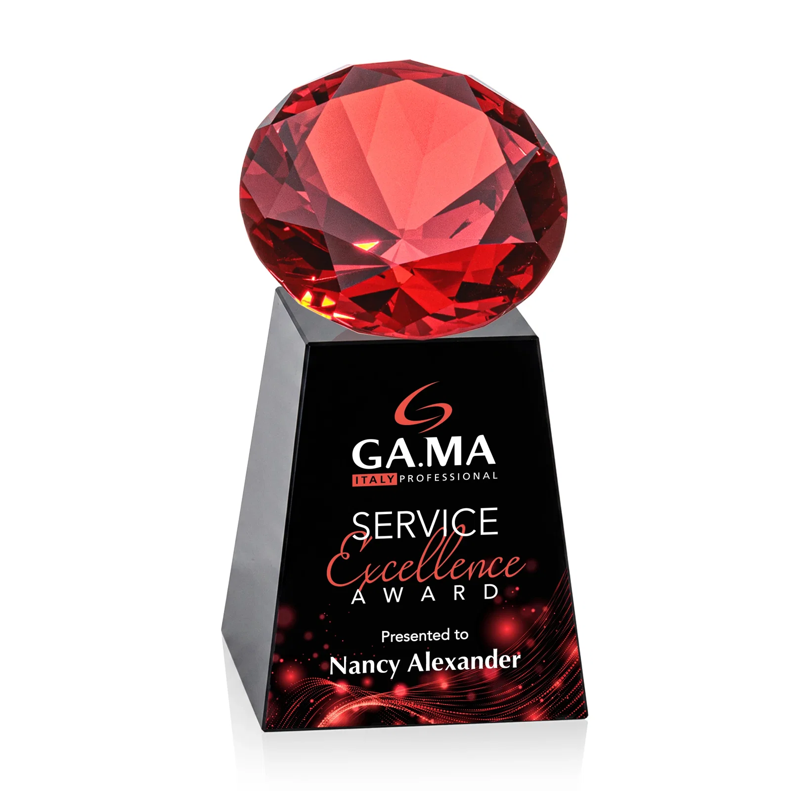 Custom Optical Crystal Gemstone Award with 1.5 x 2 Inch Compact Panel, with your logo for dealer and partner awards