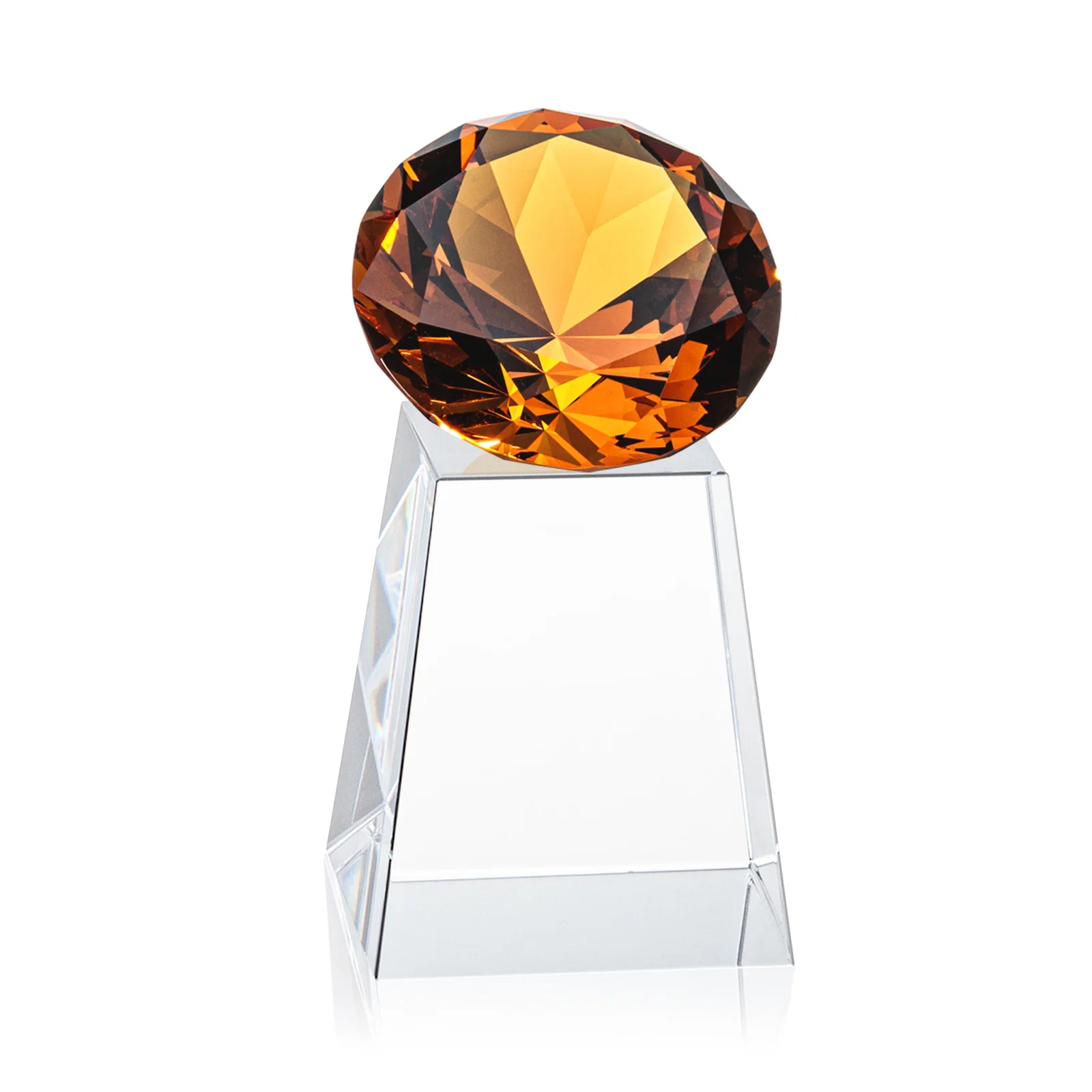 Personalized Optical Crystal Gemstone Award with 1.5 x 2 Inch Compact Panel, with your logo for donor appreciation