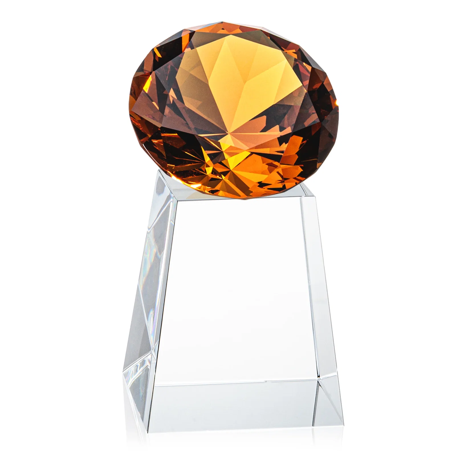 Personalized Optical Crystal Gemstone Award with 1.5 x 2 Inch Compact Panel, with your logo for safety achievement programs