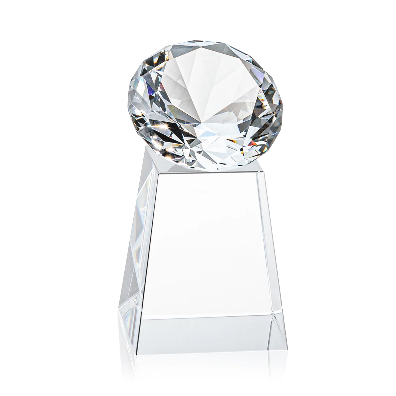 Personalized Optical Crystal Gemstone Award with 1.5 x 2 Inch Compact Panel, with your logo for volunteer appreciation
