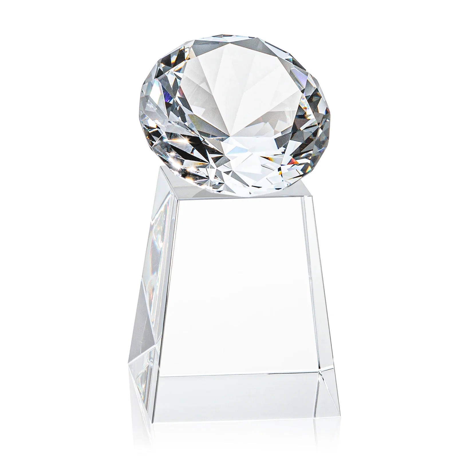 Personalized Optical Crystal Gemstone Award with 1.5 x 2 Inch Compact Panel, with your logo for dealer and partner awards