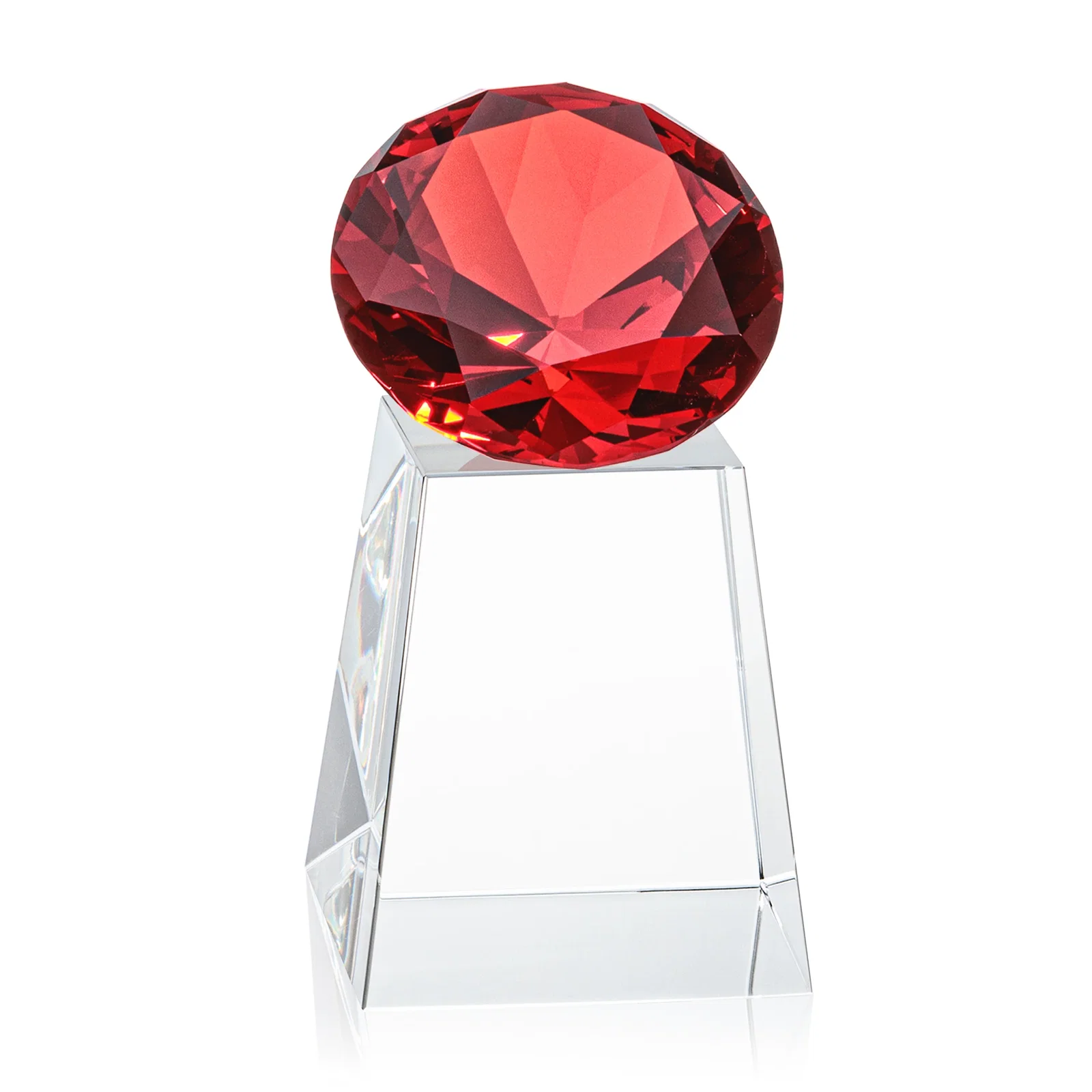 Promotional Optical Crystal Gemstone Award with 1.5 x 2 Inch Compact Panel, with your logo for corporate award ceremonies