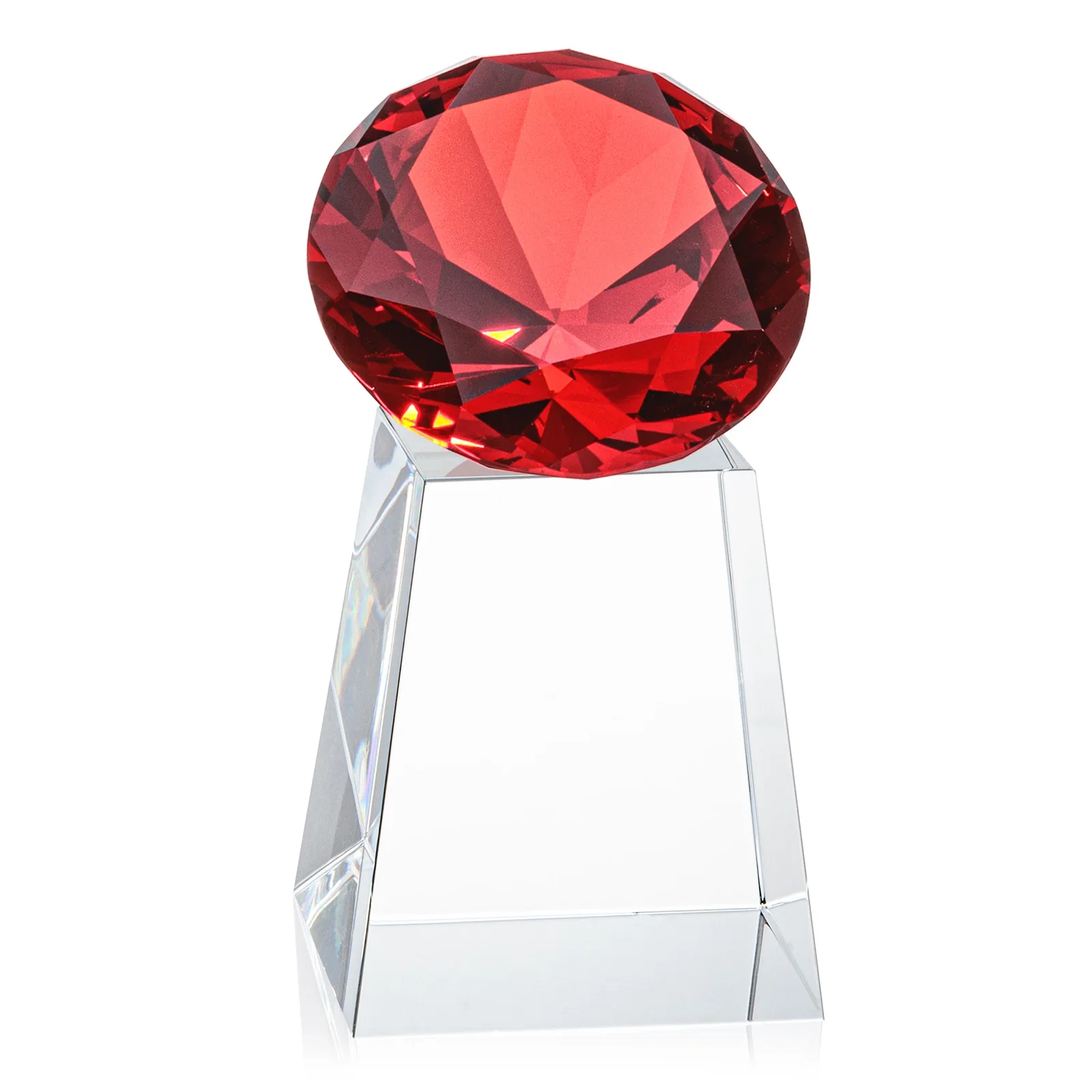 Promotional Optical Crystal Gemstone Award with 1.5 x 2 Inch Compact Panel, with your logo for service anniversary gifts
