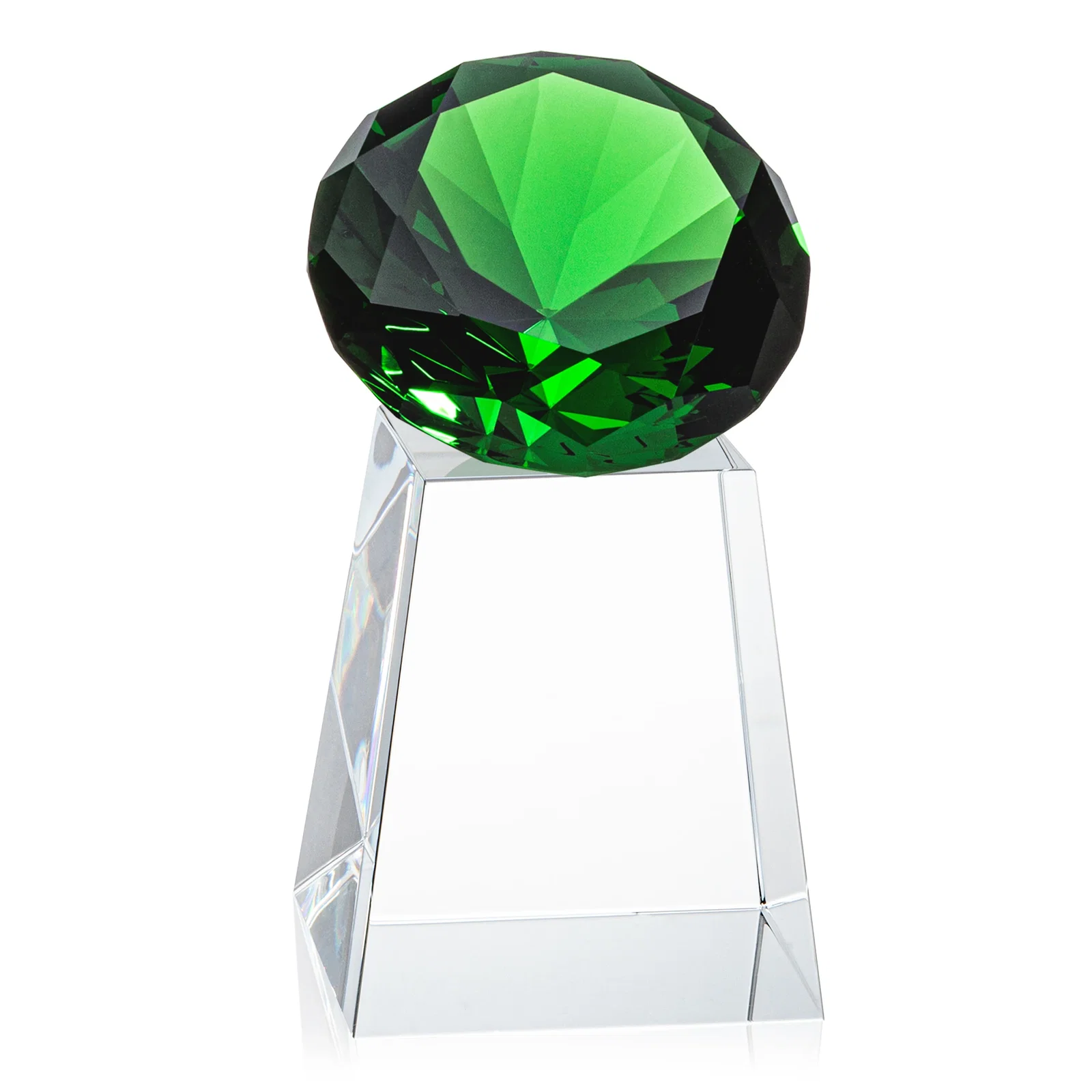 Promotional Optical Crystal Gemstone Award with 1.5 x 2 Inch Compact Panel, with your logo for team milestone celebrations