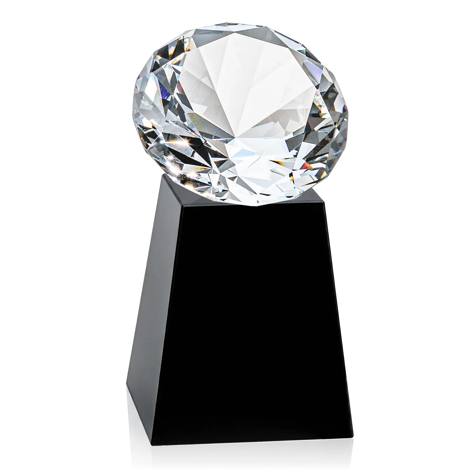 Promotional Optical Crystal Gemstone Award with 1.5 x 2 Inch Compact Panel, with your logo for company anniversary events