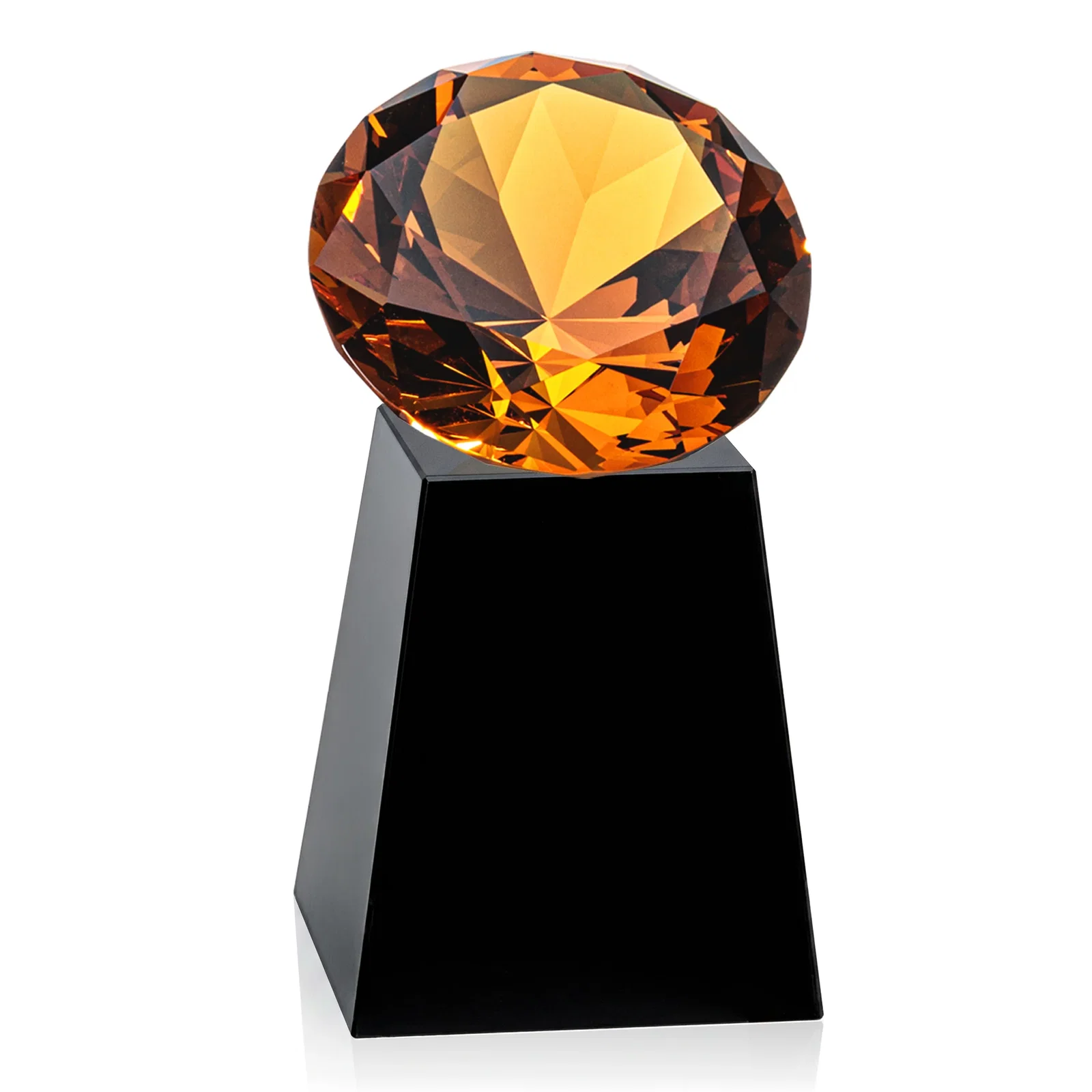 Branded Optical Crystal Gemstone Award with 1.5 x 2 Inch Compact Panel, with your logo for service anniversary gifts