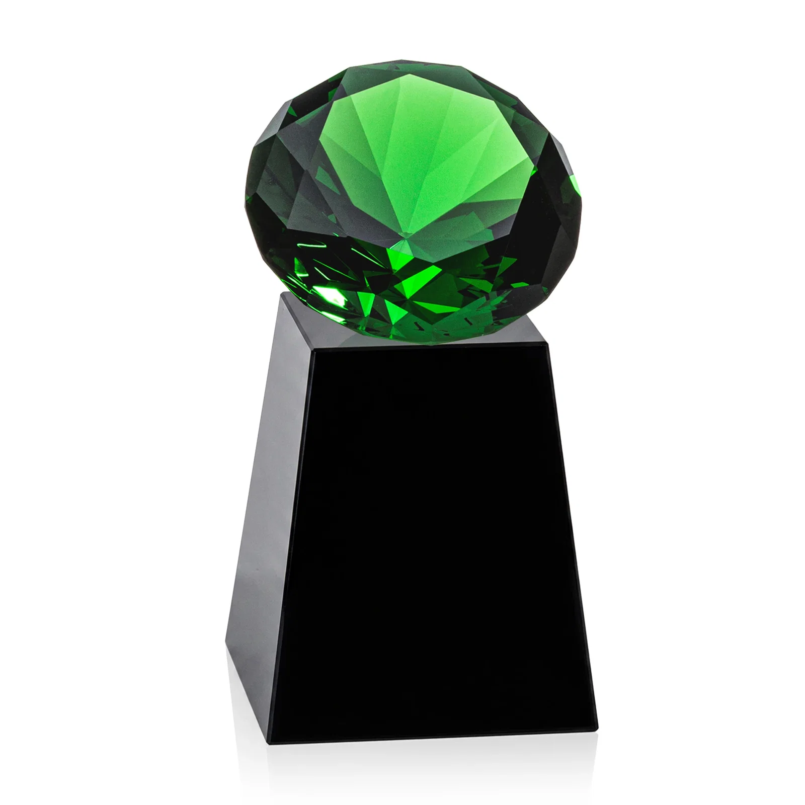 Branded Optical Crystal Gemstone Award with 1.5 x 2 Inch Compact Panel, with your logo for retirement presentations
