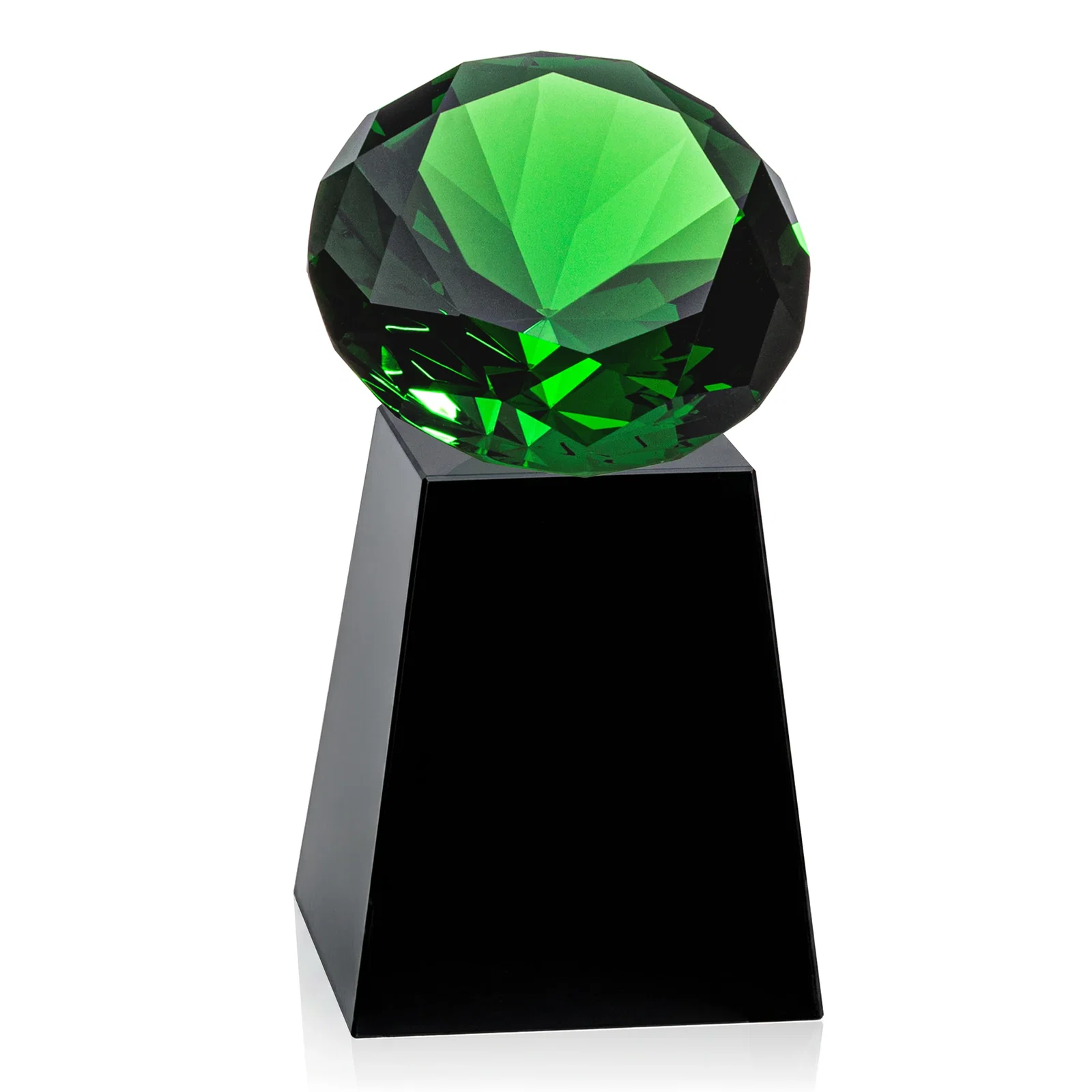 Branded Optical Crystal Gemstone Award with 1.5 x 2 Inch Compact Panel, with your logo for team milestone celebrations