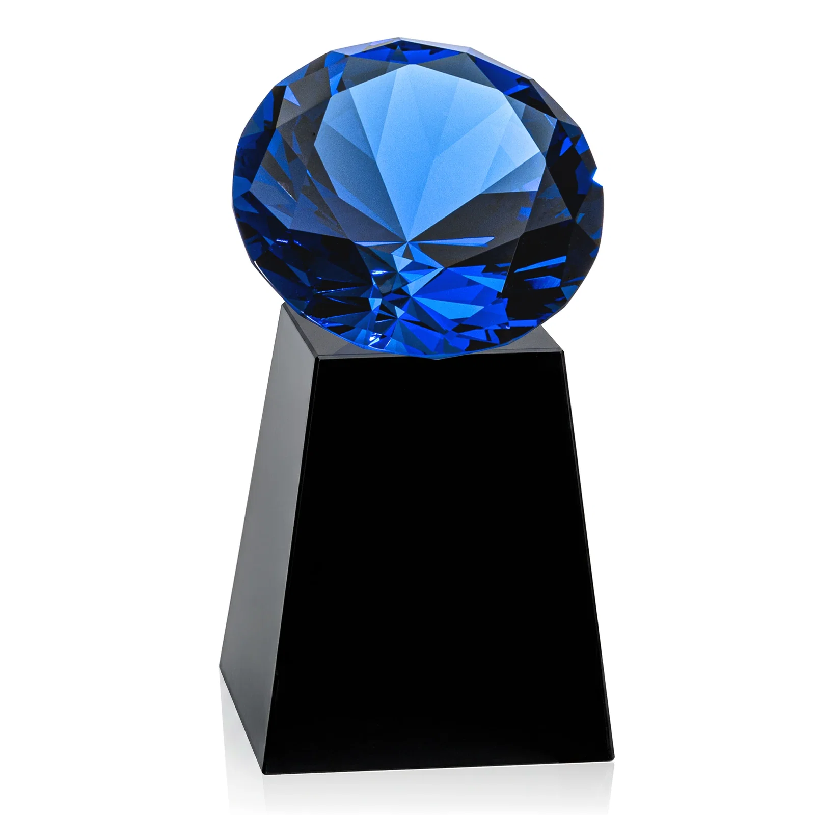 Branded Optical Crystal Gemstone Award with 1.5 x 2 Inch Compact Panel, with your logo for company anniversary events