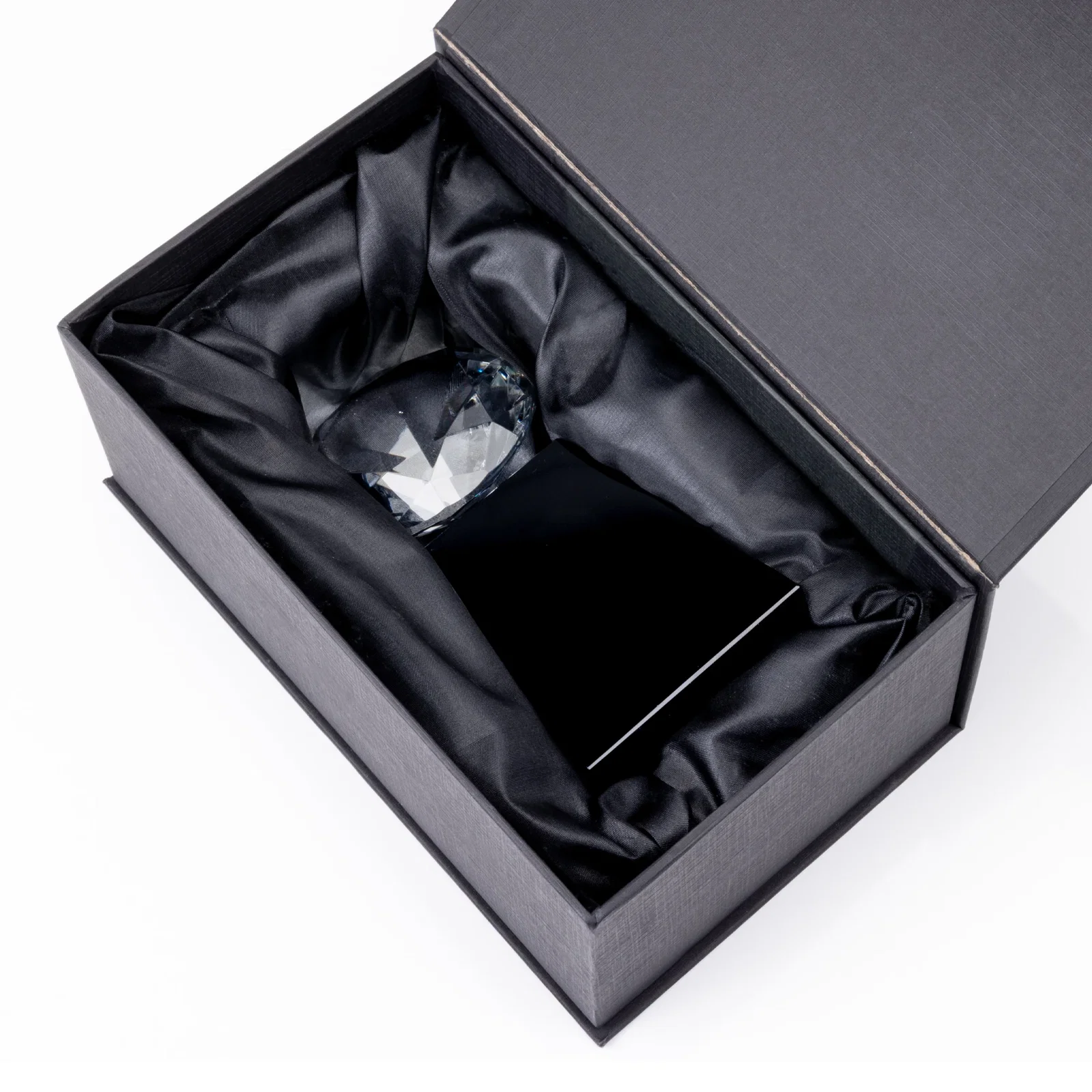Custom printed Optical Crystal Gemstone Award with 1.5 x 2 Inch Compact Panel for graduation ceremonies