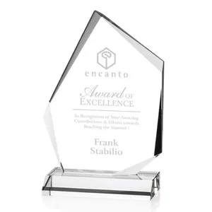 Starfire Crystal Award with Large Triangular Bevels on Matching Base